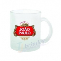 CANECA DE VIDRO FOSCO JATEADO PERSONALIZADO 325ml