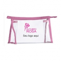 Necessaire Plstica Outubro Rosa Personalizada 
