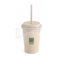 Copo Ecolgico Fibra de Bambu com Canudo Retrtil Personalizado  / Brindes Campinas 